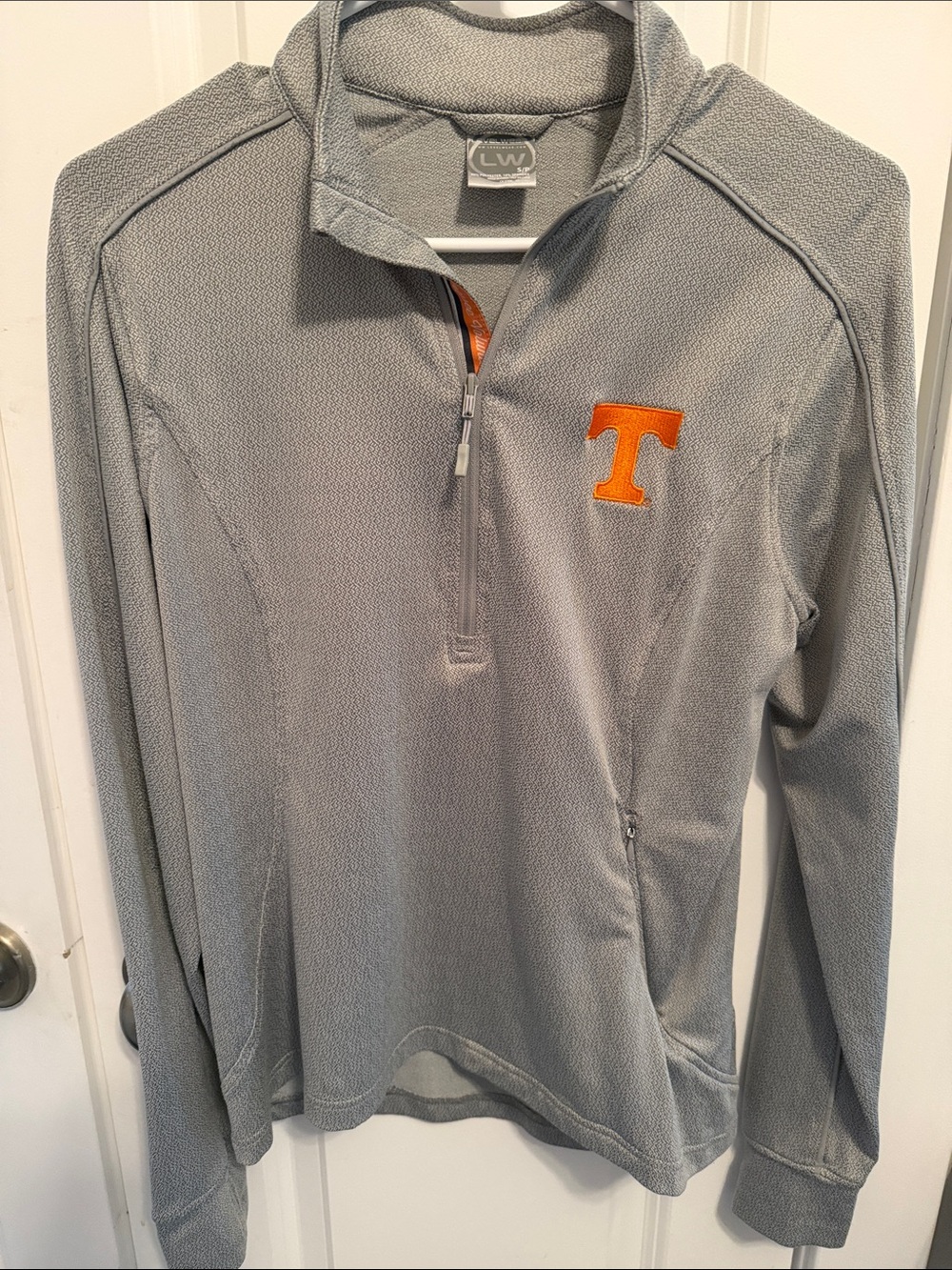 Tennessee Go Vols!  Women's Gray Quarter-Zip Pullover with Pocket